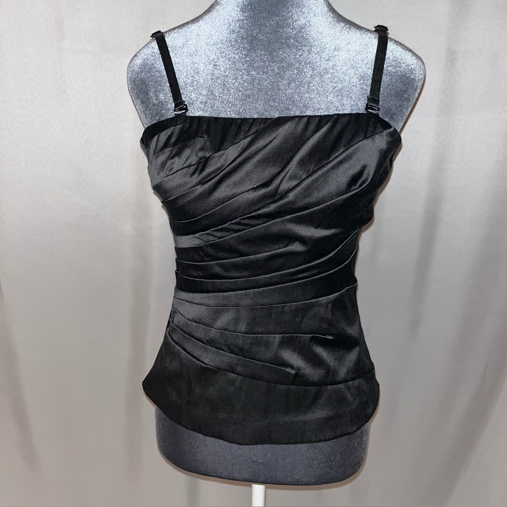 Black Satin Tank Top